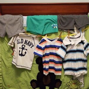 2T -3 comfy shorts. 3 shirts.